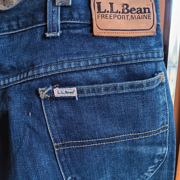 Vintage Mens LL BEAN Jeans 43x31 Fit 80s INDIGO DENIM Jeans USA MADE! 43x31 FIT - Picture 6 of 10